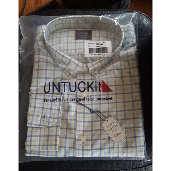NWT MEN's‎ UNTUCKit Long Sleeve Button Down Shirt - 3XL Regular - "CAVALON" - WF - Picture 3 of 4